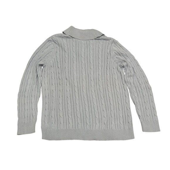 Chaps Womens 2x Light Blue Cable Knit Collar Neck Pullover Sweater Long Sleeve - Picture 5 of 5
